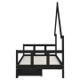 Estructura cama infantil y cajones madera pino negro 90x190 cm