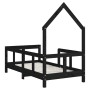 Estructura de cama para niños madera de pino negro 70x140 cm