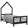 Estructura de cama para niños madera de pino negro 80x160 cm