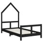 Estructura de cama para niños madera de pino negro 80x160 cm