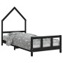 Estructura de cama para niños madera de pino negro 90x200 cm