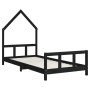 Estructura de cama para niños madera de pino negro 90x200 cm