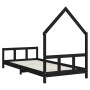 Estructura de cama para niños madera de pino negro 90x200 cm