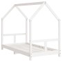 Estructura de cama para niños madera de pino blanco 80x160 cm