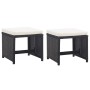 Set comedor de jardín 5 piezas y cojines ratán sintético negro