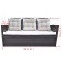 Set comedor de jardín 6 piezas y cojines ratán sintético marrón