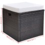 Set comedor de jardín 6 piezas y cojines ratán sintético marrón