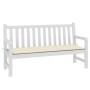 Cojín de banco de jardín tela Oxford blanco crema 150x50x3 cm