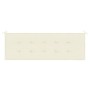 Cojín de banco de jardín tela Oxford blanco crema 150x50x3 cm
