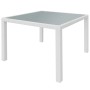Set de comedor de jardín 5 piezas ratán sintético blanco crema