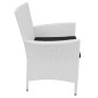 Set de comedor de jardín 5 piezas ratán sintético blanco crema