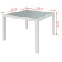 Set de comedor de jardín 5 piezas ratán sintético blanco crema