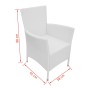 Set de comedor de jardín 5 piezas ratán sintético blanco crema