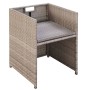 Set comedor de jardín 9 piezas y cojines ratán sintético beige