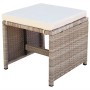 Set comedor de jardín 9 piezas y cojines ratán sintético beige