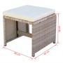 Set comedor de jardín 9 piezas y cojines ratán sintético beige