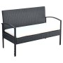 Set muebles de jardín 4 piezas y cojines ratán sintético negro