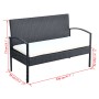 Set muebles de jardín 4 piezas y cojines ratán sintético negro