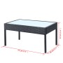 Set muebles de jardín 4 piezas y cojines ratán sintético negro