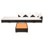 Set muebles de jardín 6 piezas y cojines ratán sintético negro