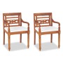 Set de muebles de jardín 4 pzas y cojines madera maciza de teca