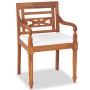 Set de muebles de jardín 4 pzas y cojines madera maciza de teca