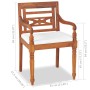 Set de muebles de jardín 4 pzas y cojines madera maciza de teca