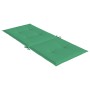 Cojín silla de jardín respaldo alto 4 uds tela verde 120x50x3cm