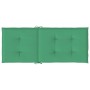 Cojín silla de jardín respaldo alto 4 uds tela verde 120x50x3cm