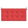 Cojín de banco de jardín tela Oxford rojo 100x50x3 cm
