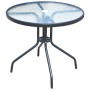 Juego de comedor de jardín 5 piezas de acero negro