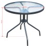 Juego de comedor de jardín 5 piezas de acero negro