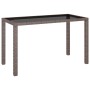 Set comedor de jardín 6 piezas y cojines ratán sintético marrón