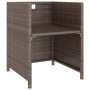 Set comedor de jardín 6 piezas y cojines ratán sintético marrón