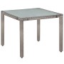 Set de comedor de jardín 5 pzas y cojines ratán sintético gris