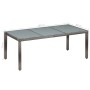 Set de comedor de jardín 9 pzas y cojines ratán sintético gris