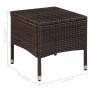 Set mesa y sillas bistró jardín 3 pzas ratán sintético marrón