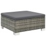 Set de muebles de jardín 10 pzas y cojines ratán sintético gris
