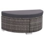 Set de muebles de jardín 8 pzas y cojines ratán sintético gris