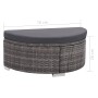 Set de muebles de jardín 8 pzas y cojines ratán sintético gris
