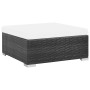 Set muebles de jardín 7 piezas y cojines ratán sintético negro