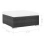 Set muebles de jardín 7 piezas y cojines ratán sintético negro