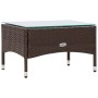 Set muebles de jardín 4 piezas y cojines ratán sintético marrón