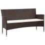 Set muebles de jardín 4 piezas y cojines ratán sintético marrón