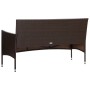 Set muebles de jardín 4 piezas y cojines ratán sintético marrón
