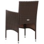 Set muebles de jardín 4 piezas y cojines ratán sintético marrón