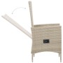 Set comedor de jardín 9 piezas y cojines ratán sintético beige