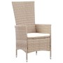 Set comedor de jardín 7 piezas y cojines ratán sintético beige