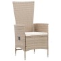 Set comedor de jardín 7 piezas y cojines ratán sintético beige