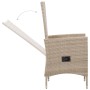 Set comedor de jardín 7 piezas y cojines ratán sintético beige